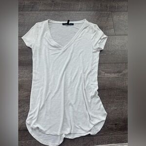 White House Black Market Soft White V-Neck Tee